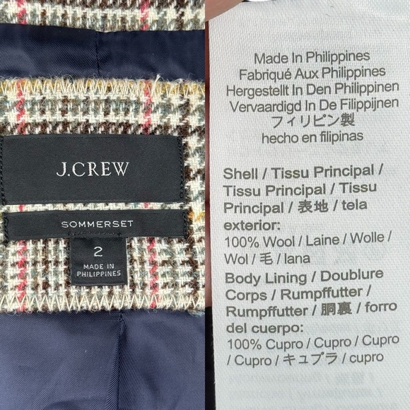 J.Crew Sommerset Blazer Houndstooth Wool Brown Academia Moon British Cloth 2 - Picture 13 of 16